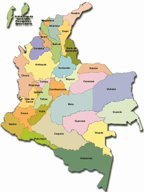 Departamentos De Colombia Con Sus Capitales Y Municipios