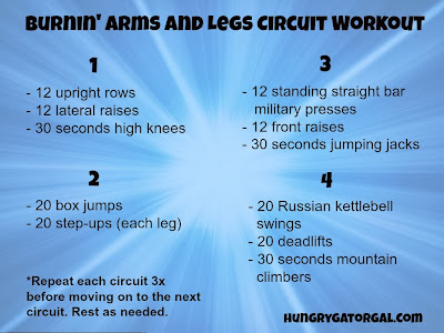 Burnin' Arms and Legs Circuit Workout from Hungry Gator Gal