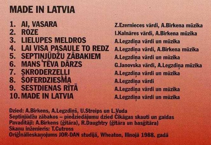 Made in Latvia - CD - back