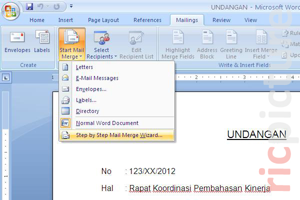 Pengantar Aplikasi Komputer Pengertian Dan Cara Cara Membuat Mail Merge