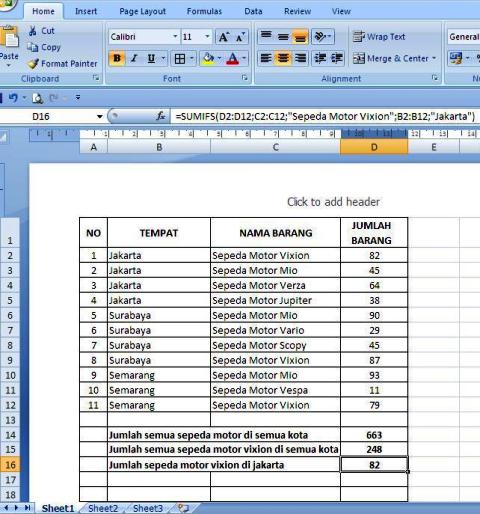Belajar Fungsi SUM, SUMIF Dan SUMIFS Dalam MS Excel - KemejingNet