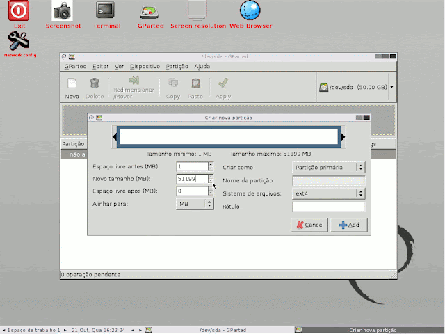 Criando uma partição