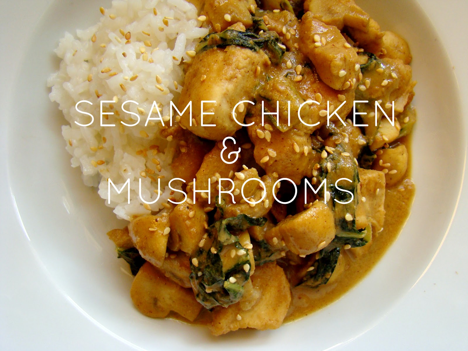 Sesame chicken and mushrooms