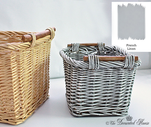 The Decorated House French Linen Basket Makeover How to with Annie