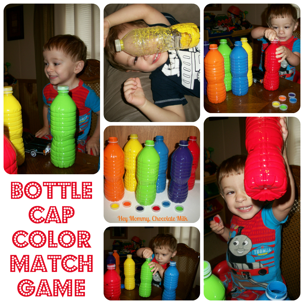 Hey Mommy, Chocolate Milk Color Bottle Cap Matching Game