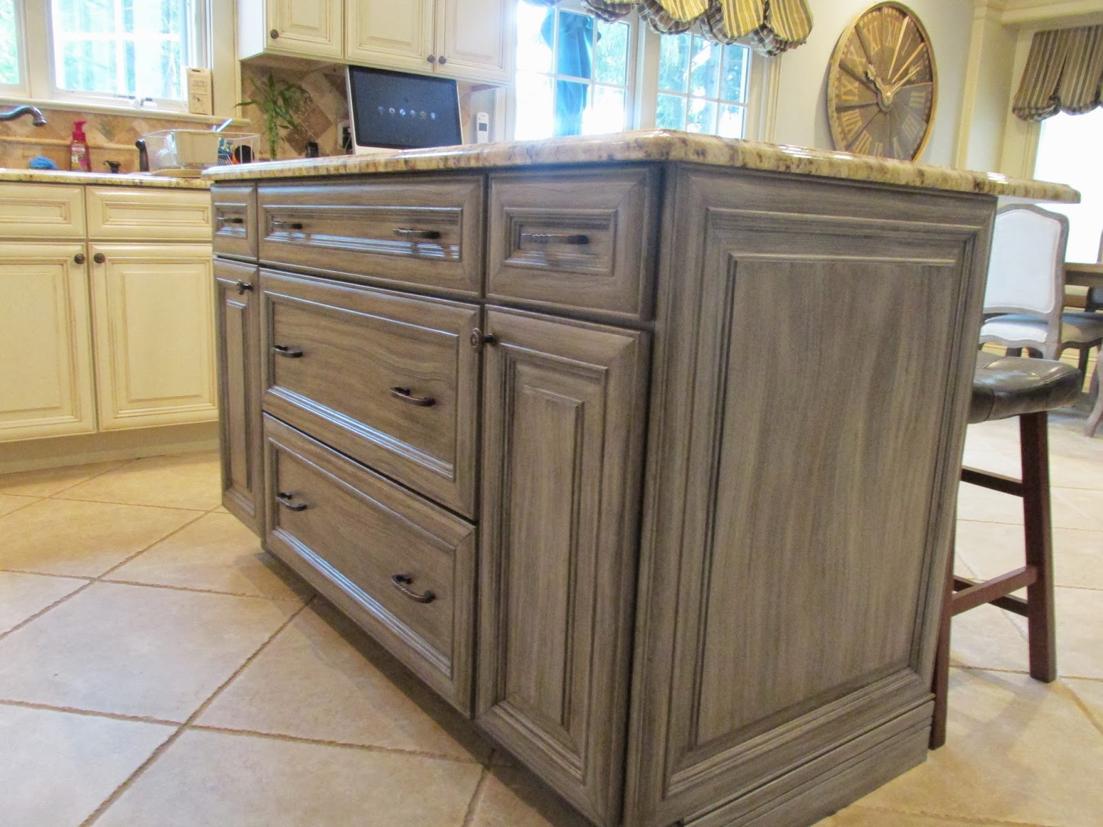 Bella Terra Designs Faux Finishes Kitchen Island Goes Grey