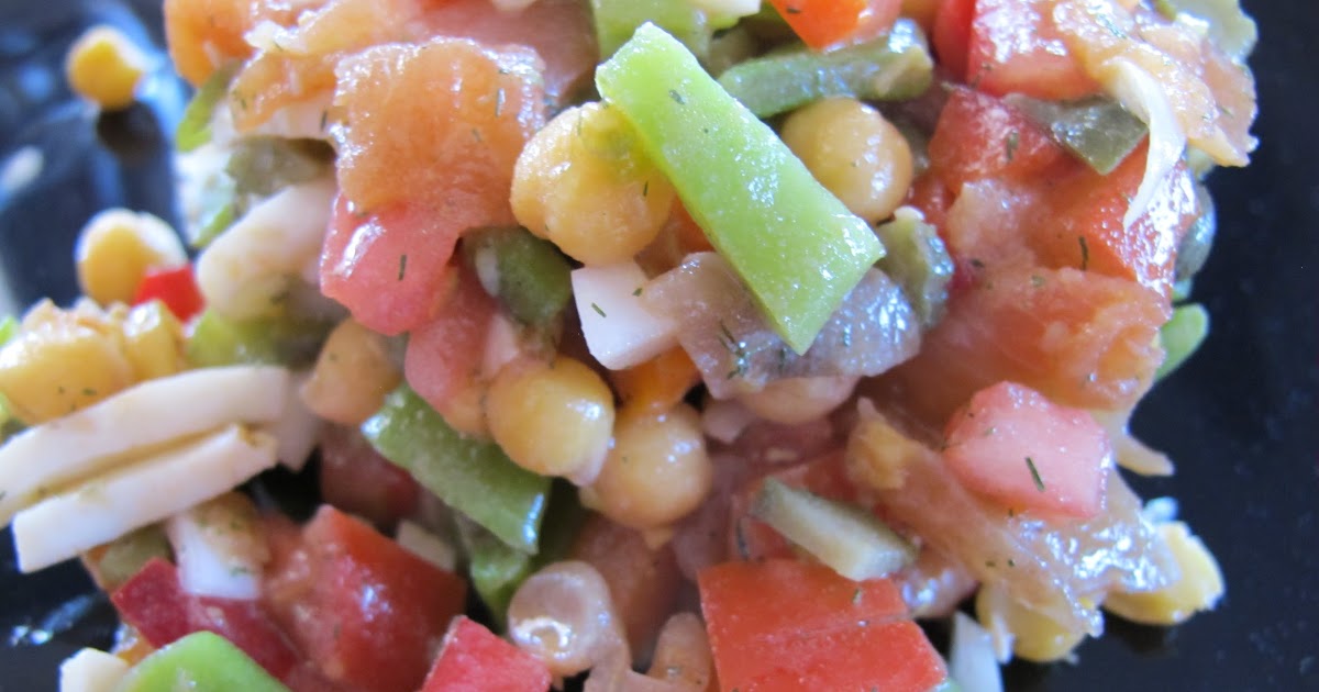 La Gata Curiosa ENSALADA DE GARBANZOS, JUDIAS VERDES Y SALMON AHUMADO