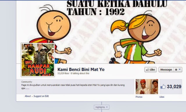 Selain itu sebuah laman Facebook baru dibuka dengan nama Kami Benci