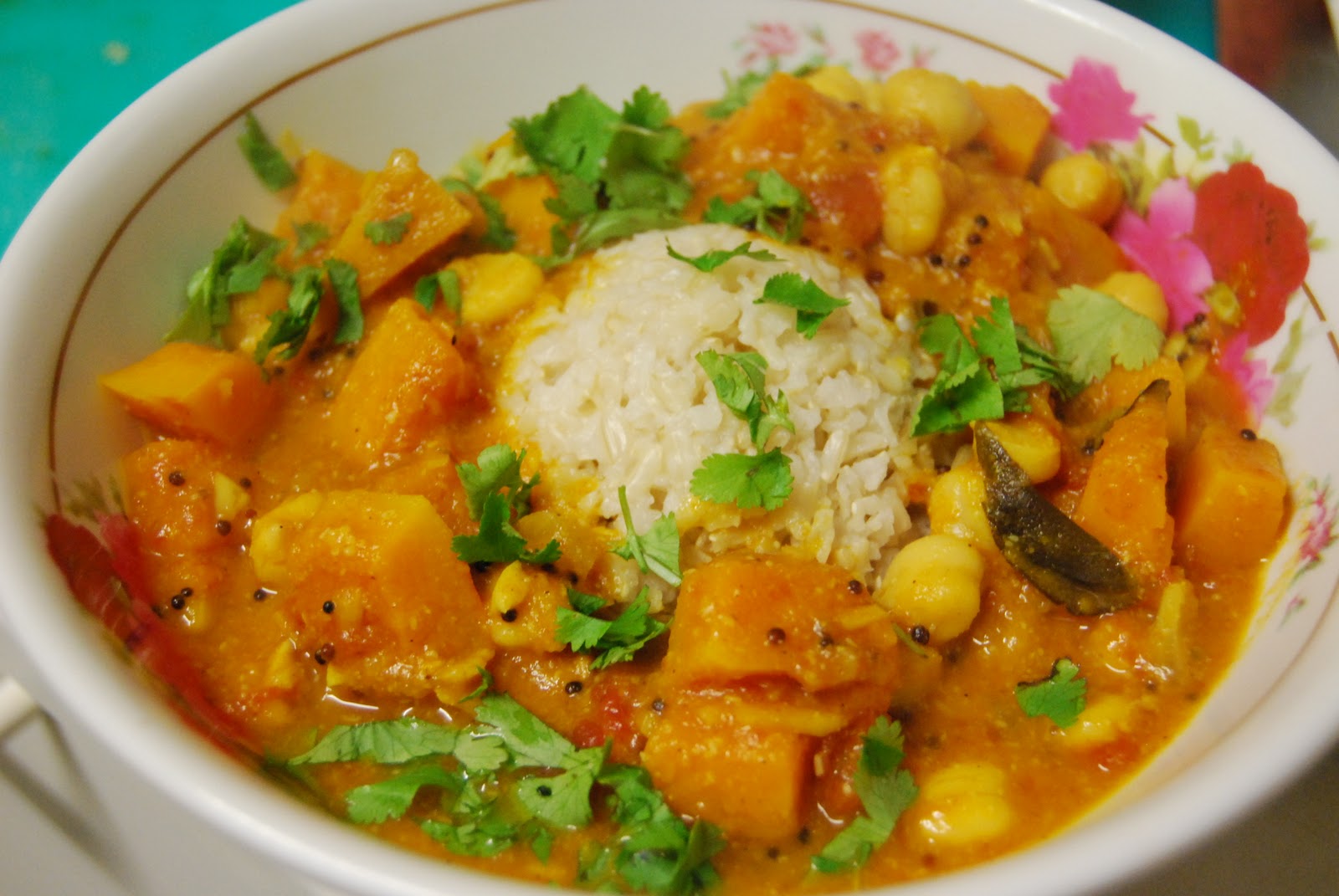 boeddhamum glutenfree Pumpkin chickpea curry pompoen kikkererwten