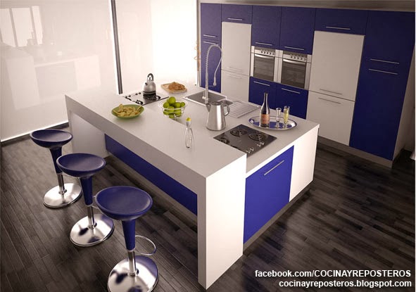 Cocinas con barra : cocina y reposteros: decoración, fotos y ... Barra de cocina estilo americano