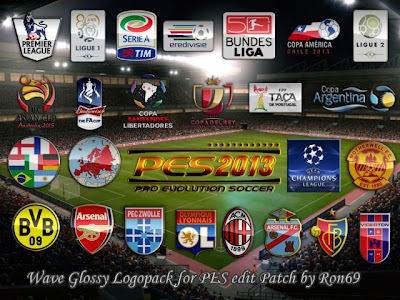 PES 2013 Wave Glossy Logopack for PESEdit Patch 2.3 by Ron69