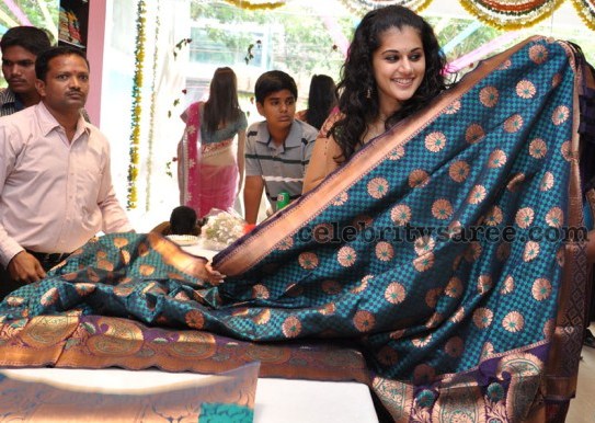 Tapsi Displaying Banaras Saris