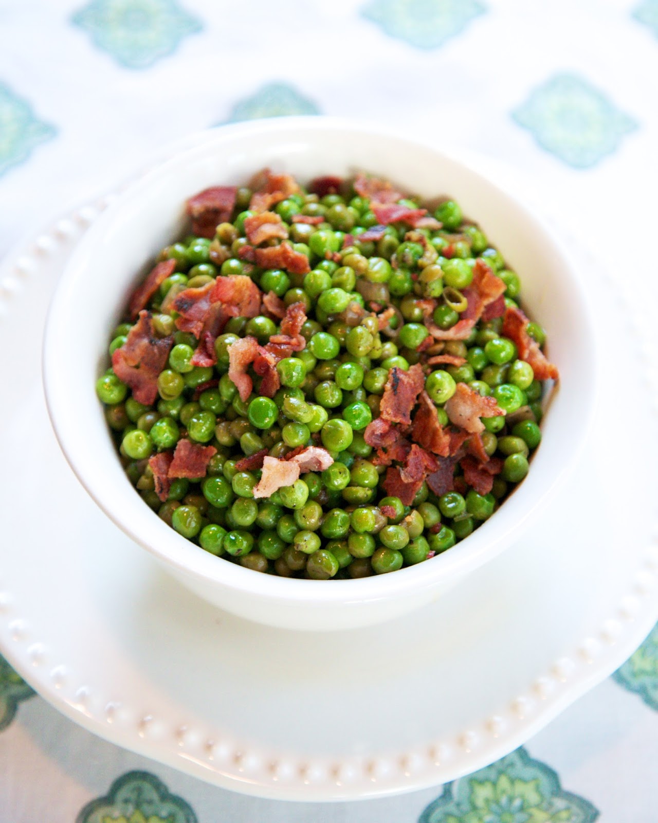 Green Peas with Crispy Bacon green peas bacon Green Peas with Crispy Bacon