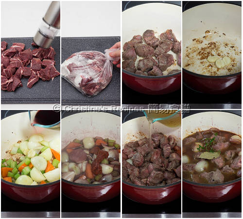 紅酒燜牛頰肉製作圖 Beef Cheek Stew with Red Wine  Procedures