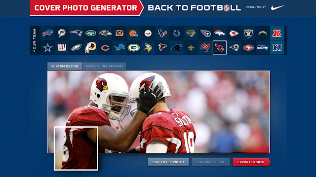 Page d'accueil du générateur NFL de Cover Photo