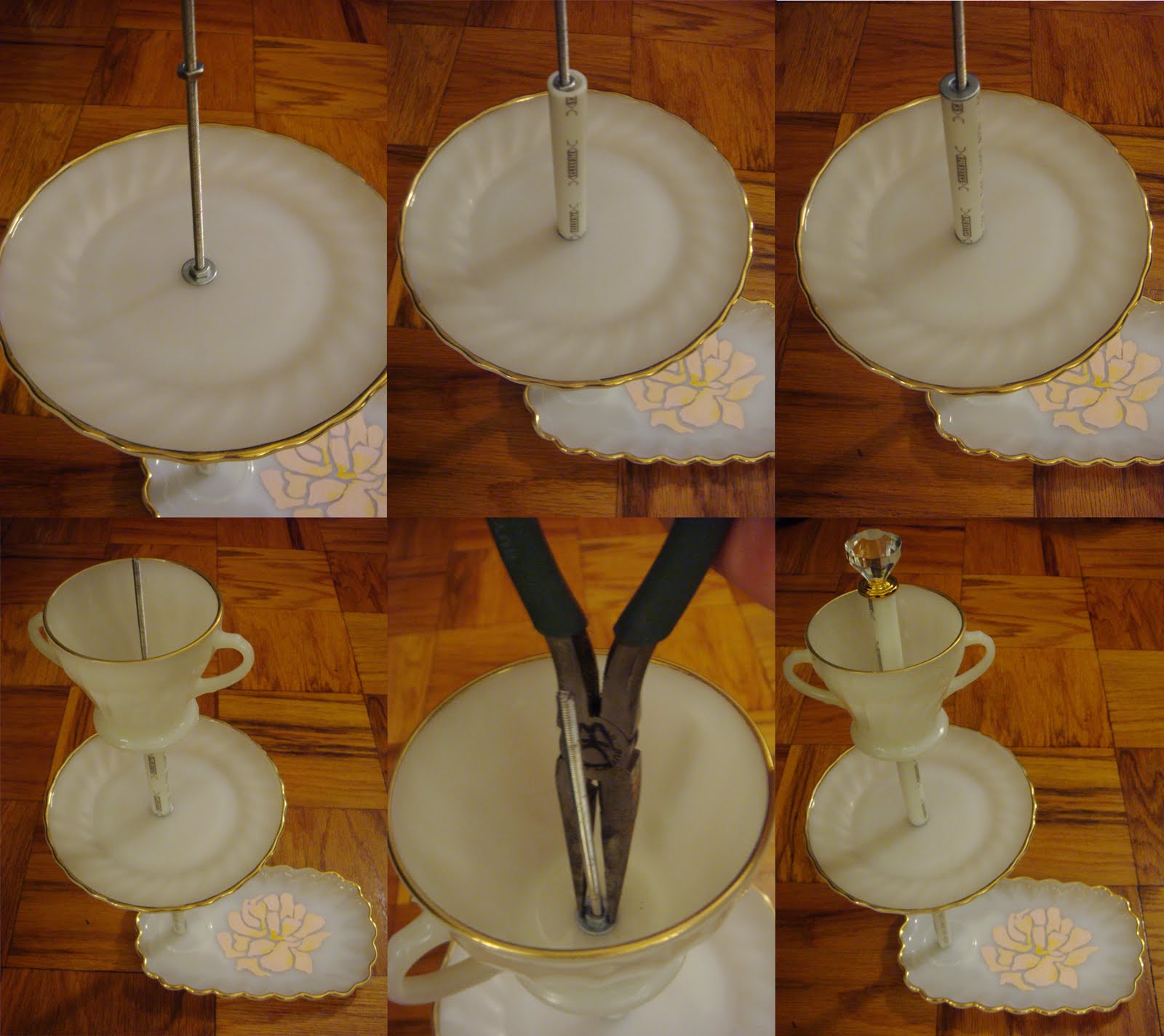 Two Wedding Belles Spotted DIY Cake Stand by DSMeeBee