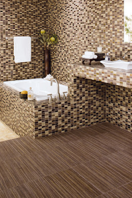 Mixing & matching patterned tiles creates a distinctive look
