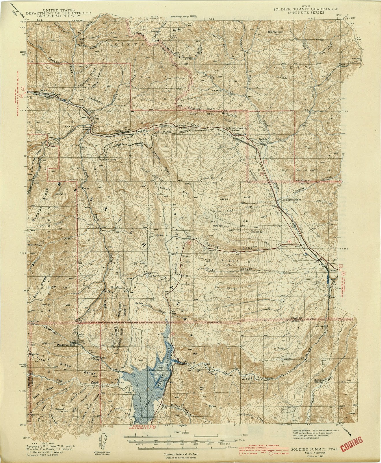 transpress nz Soldier Summit, Utah, map 1939