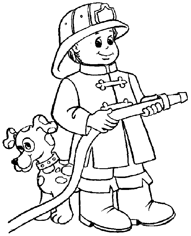 Fireman " Fire Fighter " Printable Coloring Pages