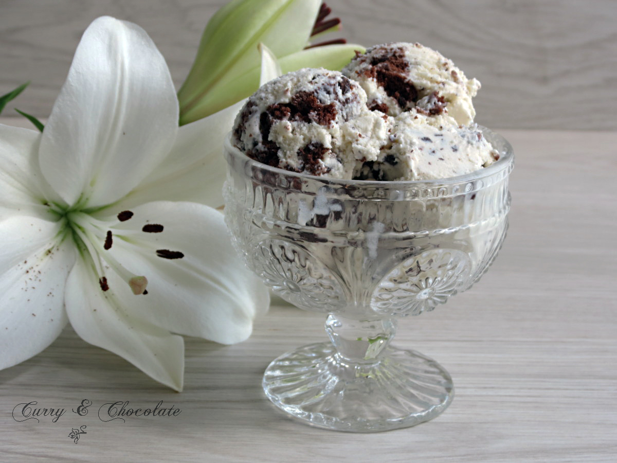 Stracciatella ice cream with cookies Stracciatella ice cream with cookies