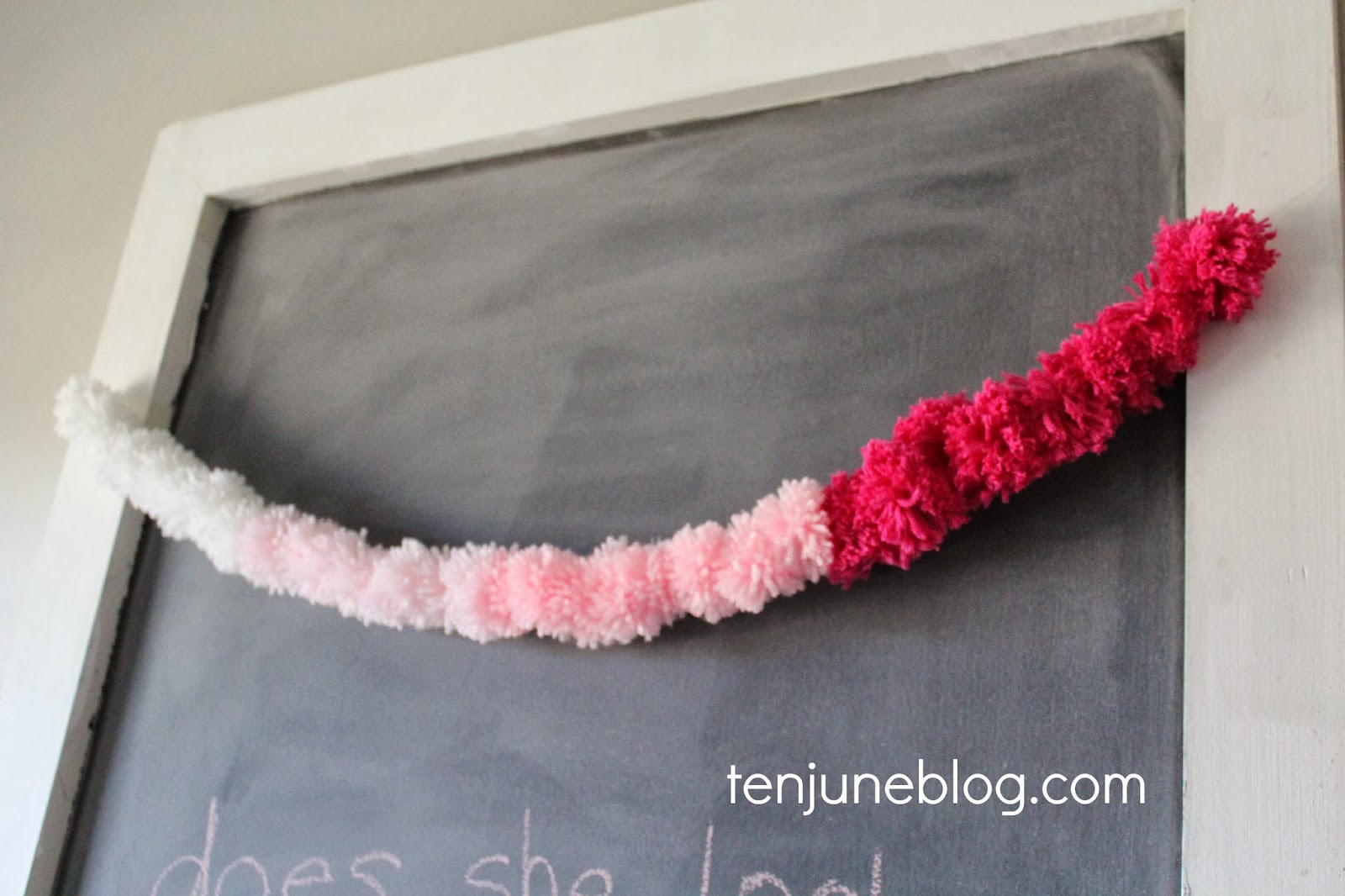 Ten June How to Make A DIY Yarn Pom Pom Garland