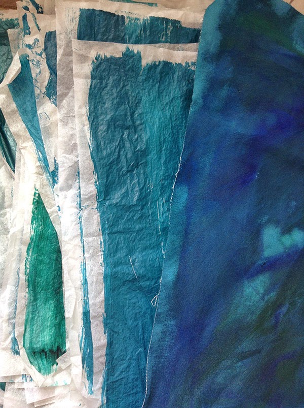 Blue painted papers & fabric © Samantha Grenier 2014 Blue painted papers & fabric © Samantha Grenier 2014