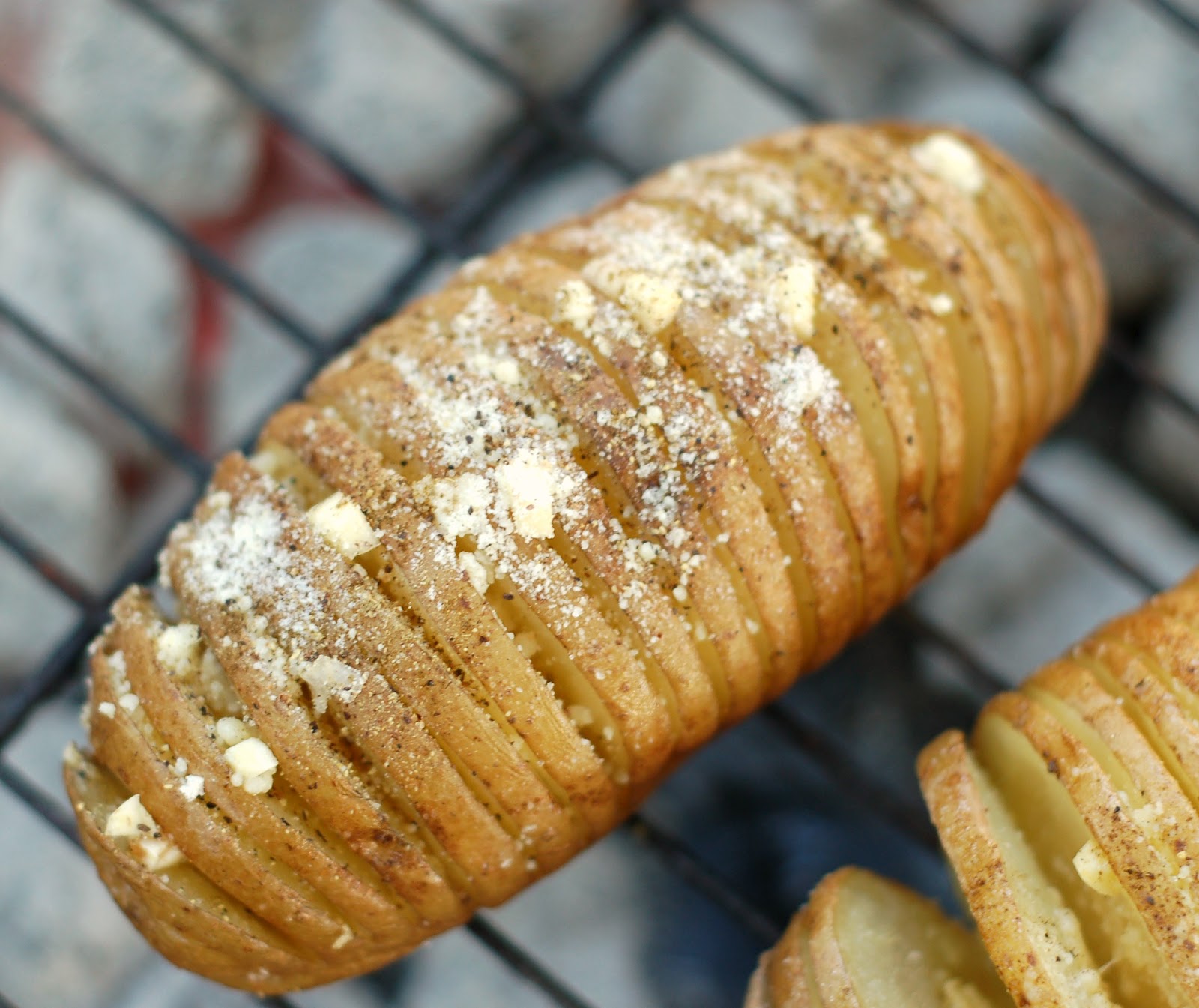 Garlic and Parmesan Grilled Hasselback Potatoes A Kitchen Addiction