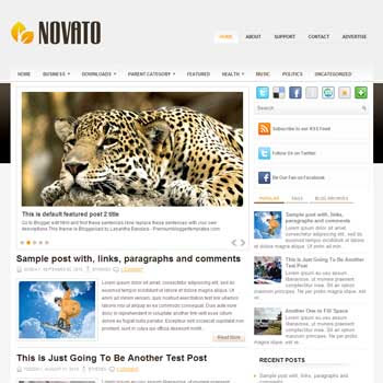 Novato blog template. template image slider blog. magazine blogger template style. wordpress theme to blogger
