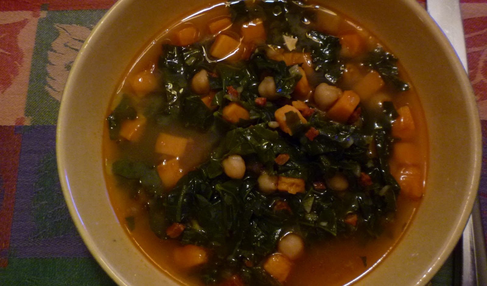 For Love of the Table Kale, Sweet Potato & Chorizo Soup
