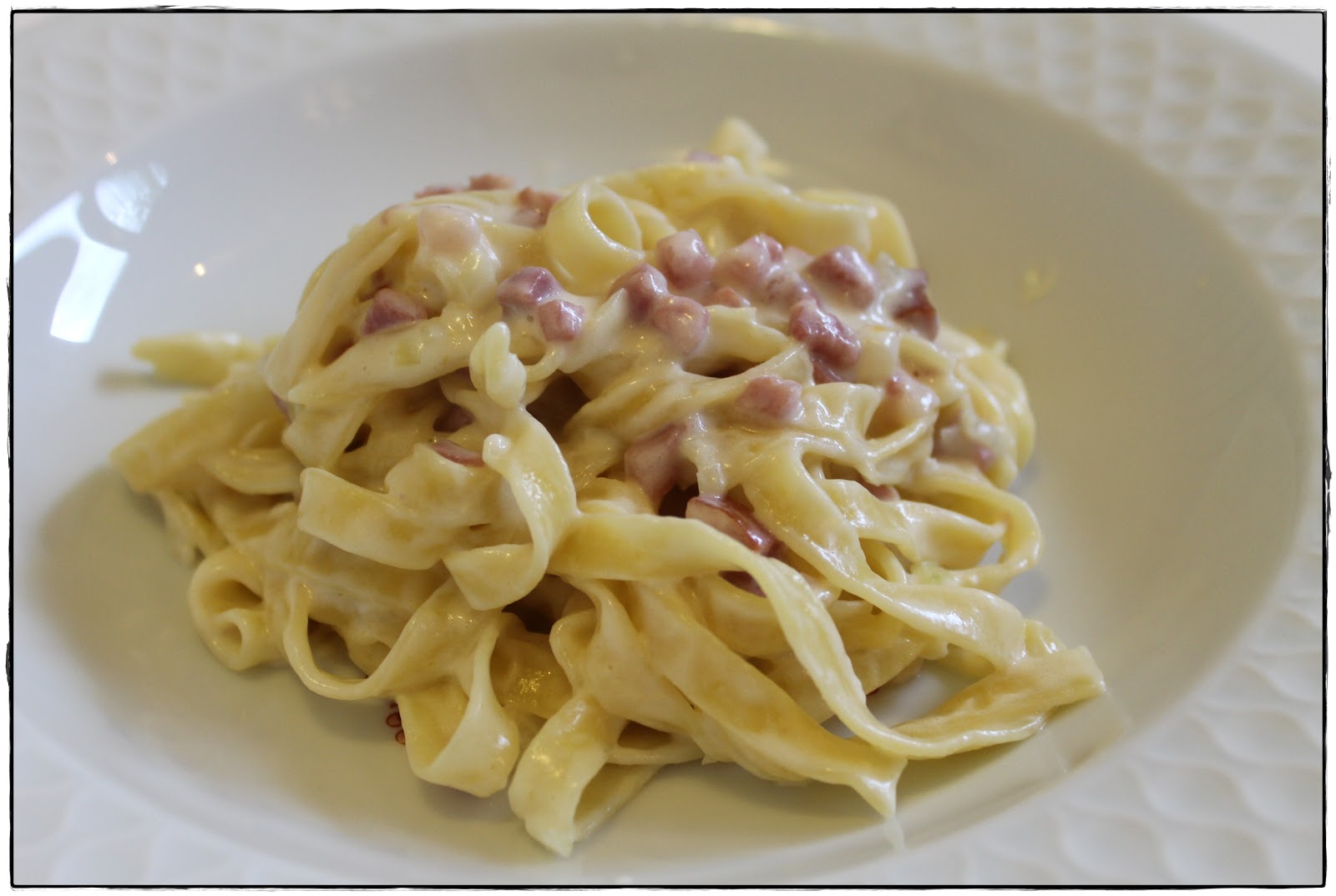 Tagliatelle Carbonara. Ginger in the Basement