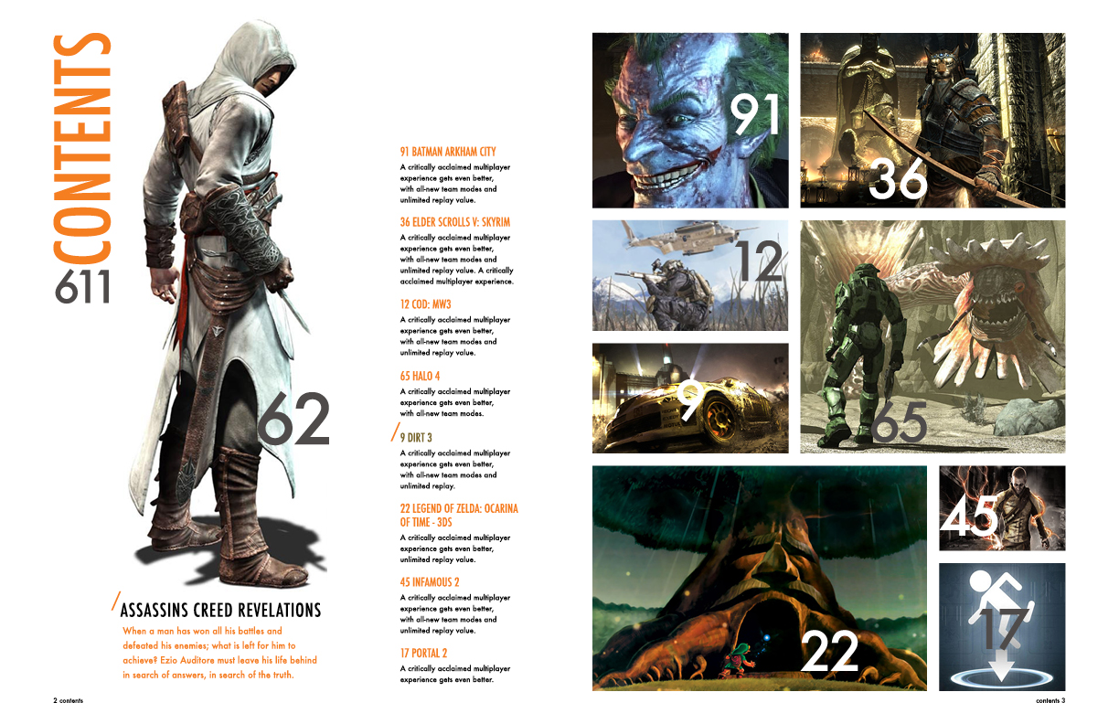 table of contents magazine