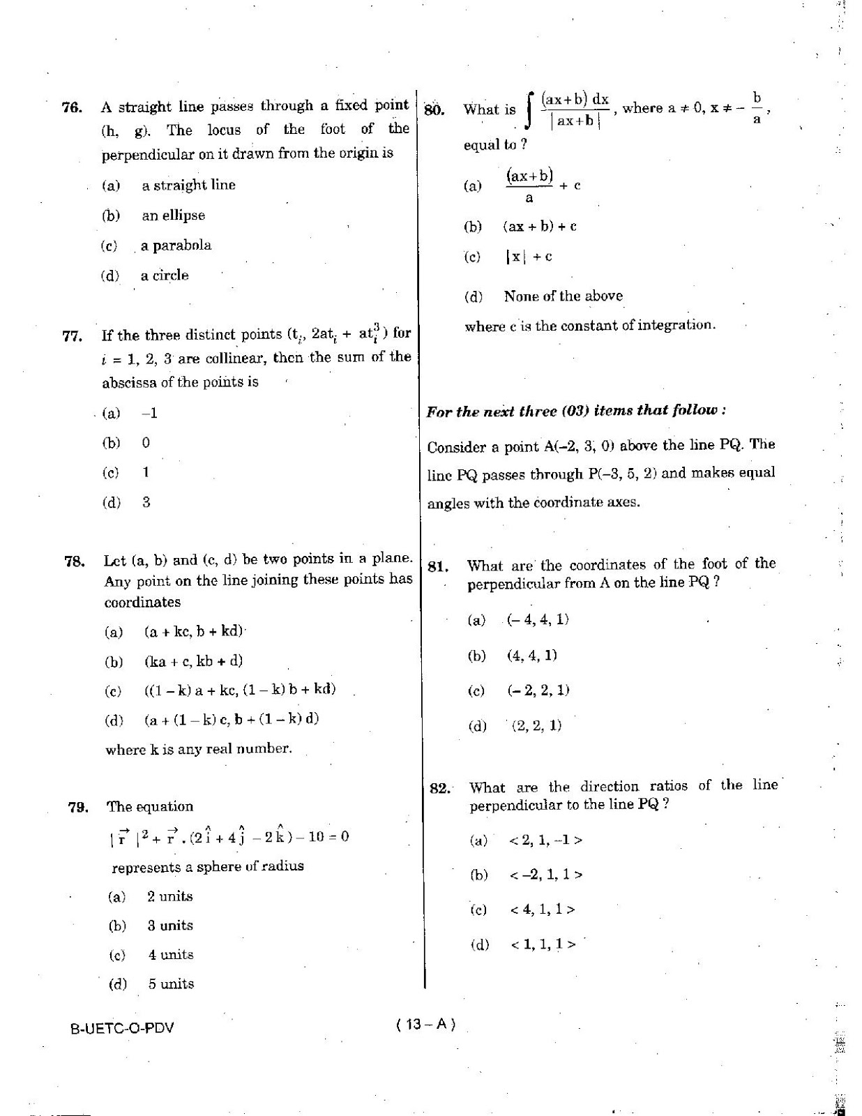 2015 UPSC Mathematics Question Paper UPSC 2015 Mathematics Question Paper