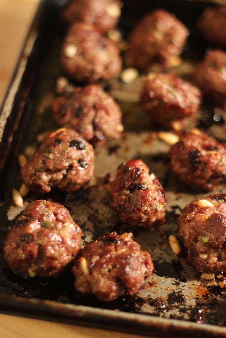 66 Square Feet (The Food) Meatballs with pine nuts and currants