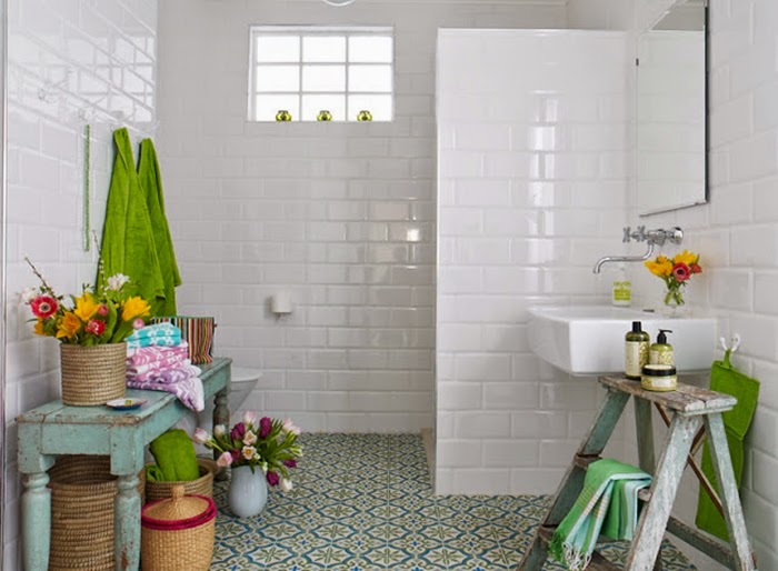 Inspiración para el baño en tonos verdes - Decoracion
