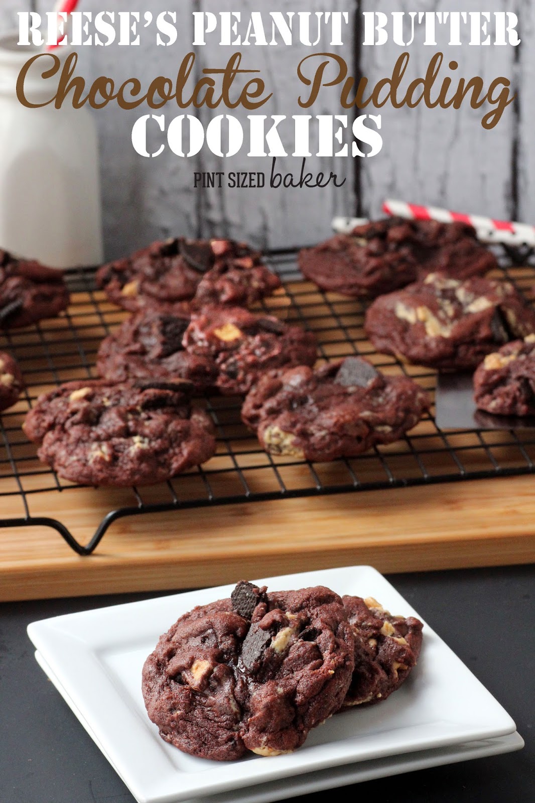 Top Posts for 2014 9 Soft Chocolate Pudding Cookies stuffed with Reeses Peanut Putter Cups and PB Oreo Cookies.