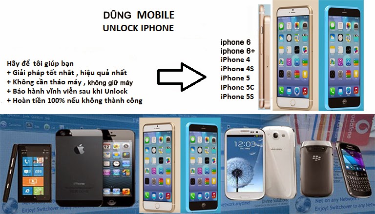 Unlock iphone 5s, iphone 6, 6+, At&t-T-mobile bằng code uy tín