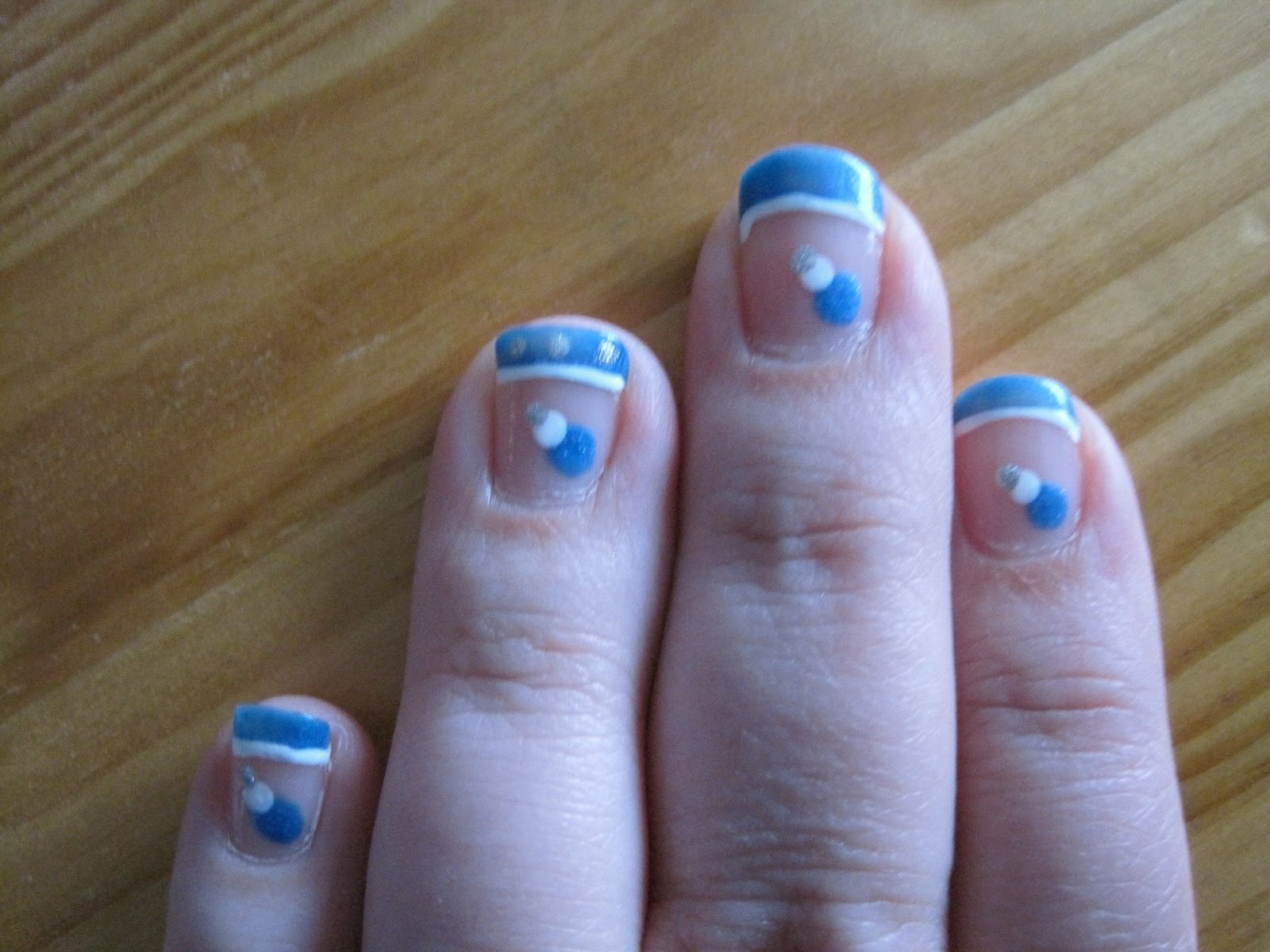 blue french manicure