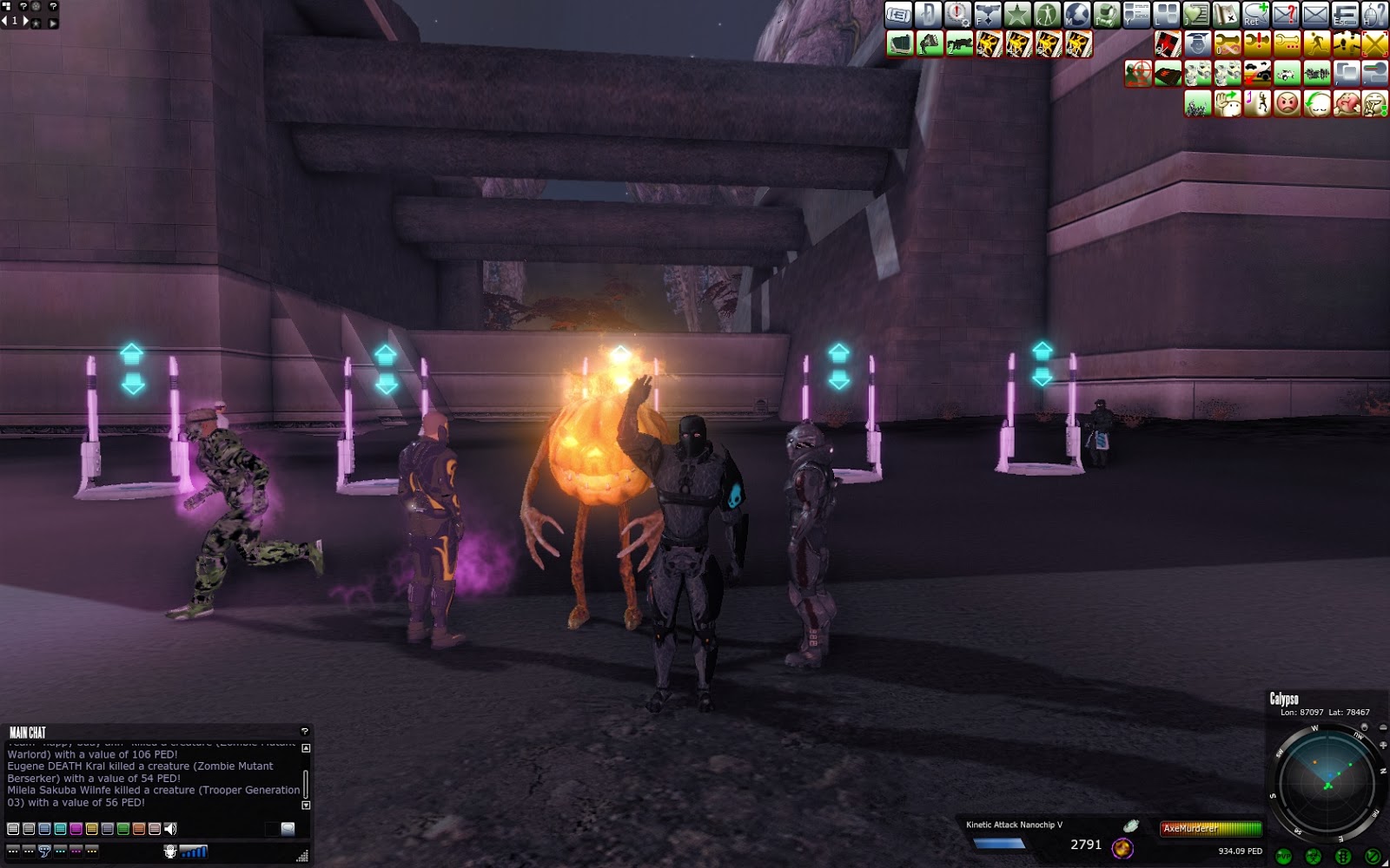 Entropia Universe Hunting Zombie Mutant and Zombie Dog with