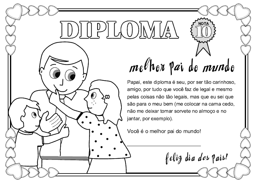 Diploma De Melhor Pai Do Mundo Cantinho Do Educador Infantil