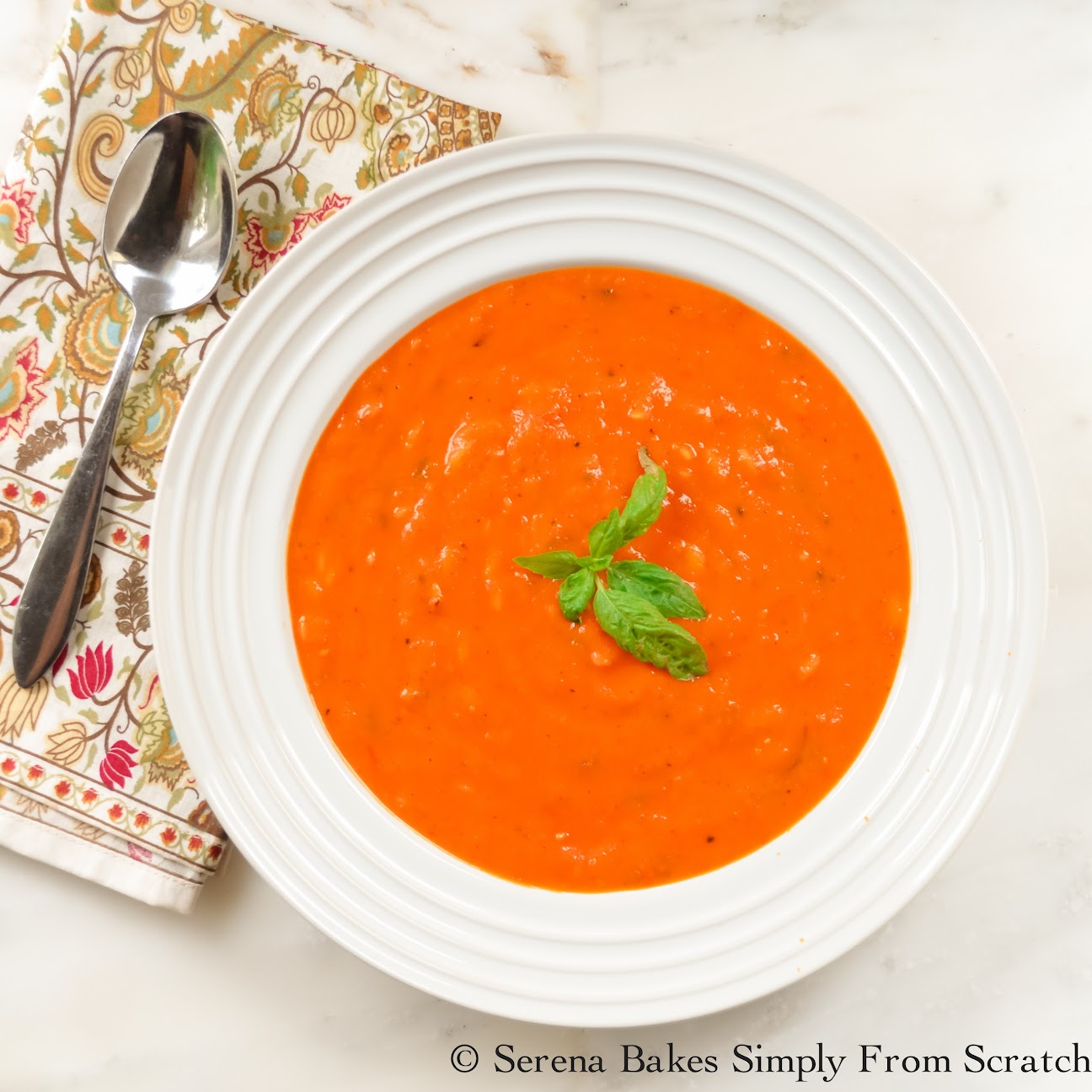 Creamy Roasted Tomato Basil Soup With Orzo Serena Bakes Simply From