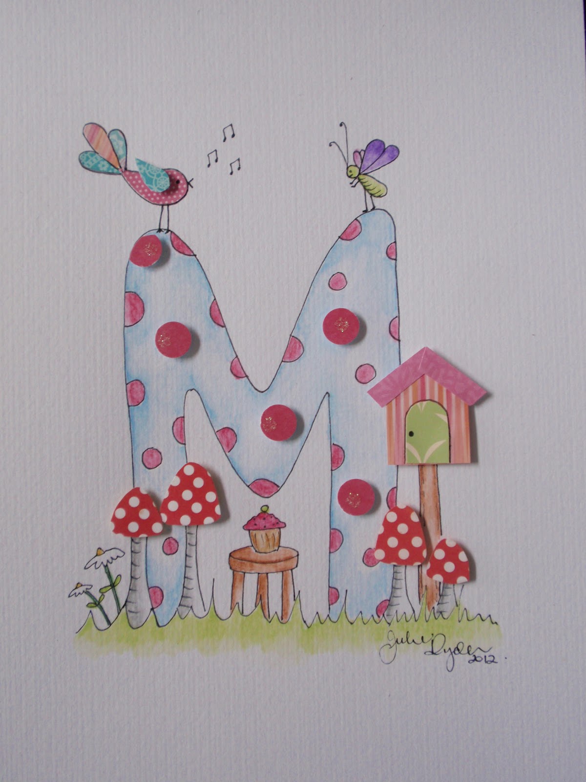 MadeByMe....Julie Ryder Personalised Wall Art Letter M....