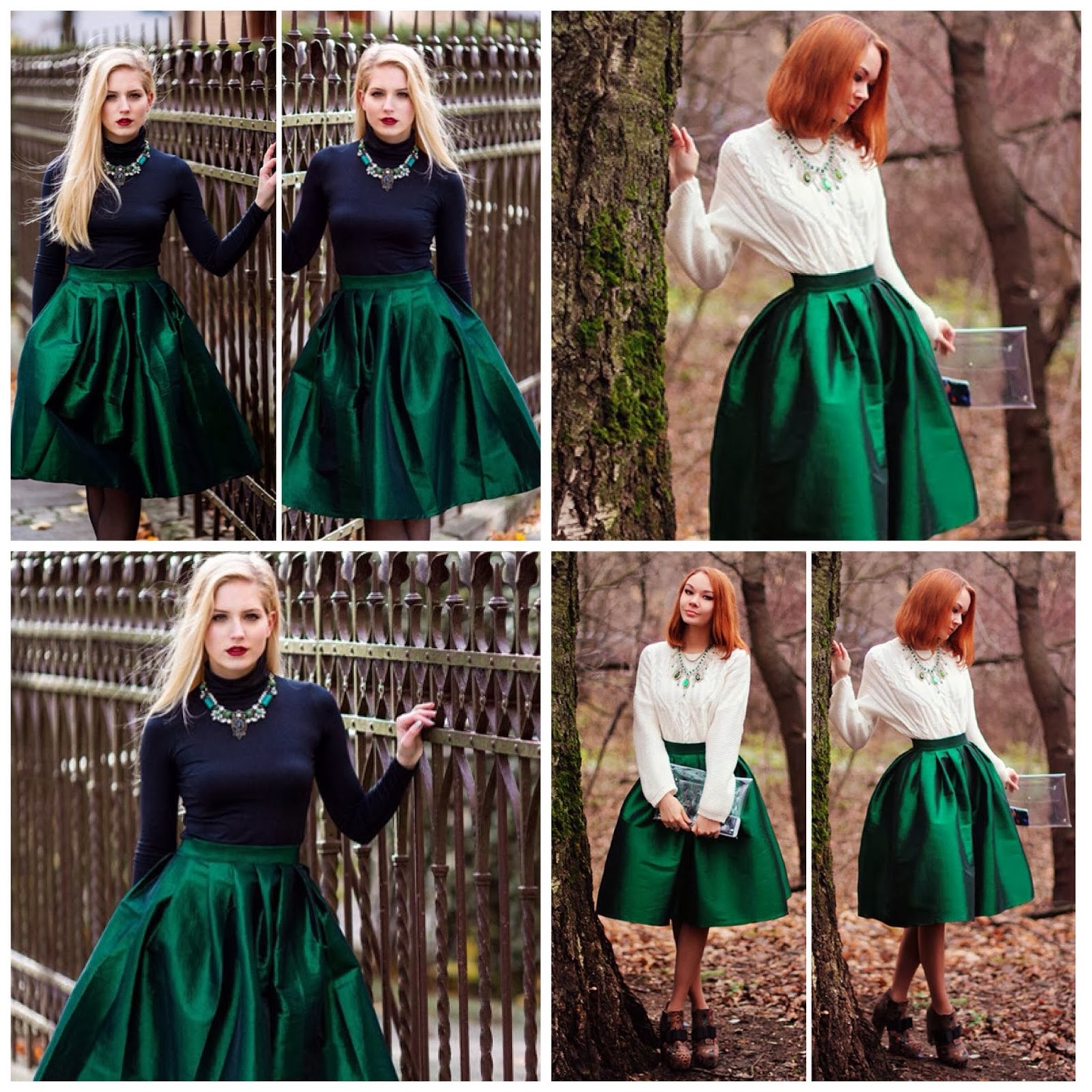 How to Chic GREEN MIDI SKIRT