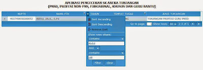 Filter Permudah Pencarian Pencarian Pengecekan SK Aneka Tunjangan