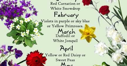 Birthstone And Flower Chart
