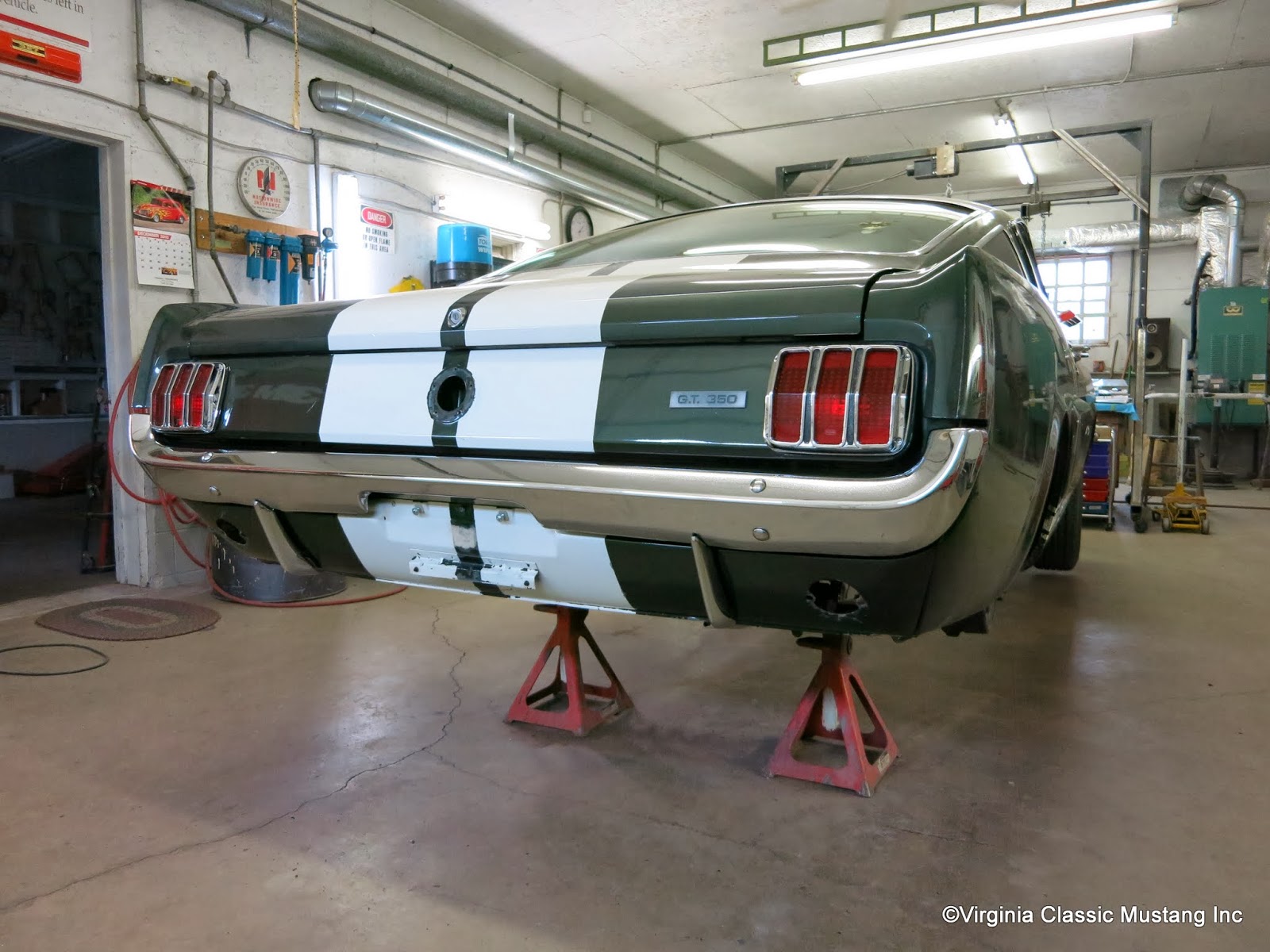 The back tail light panel area of the 66 Shelby Mustang is almost back  together. www.VirginiaClassicMustang.com