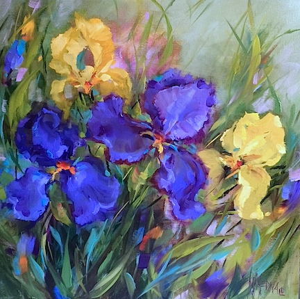 http://www.nancymedina.com/available-paintings/spring-rain-iris-garden