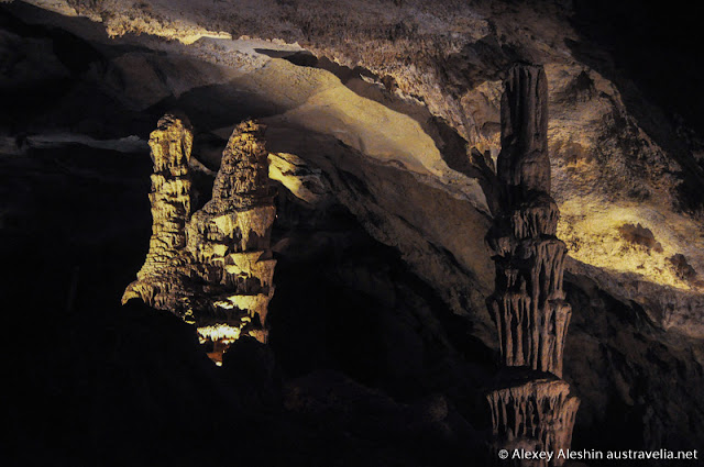 Blanche Cave, Naracoorte Caves, South Australia Stalagmites and stalactites formation in the Blanche Cave