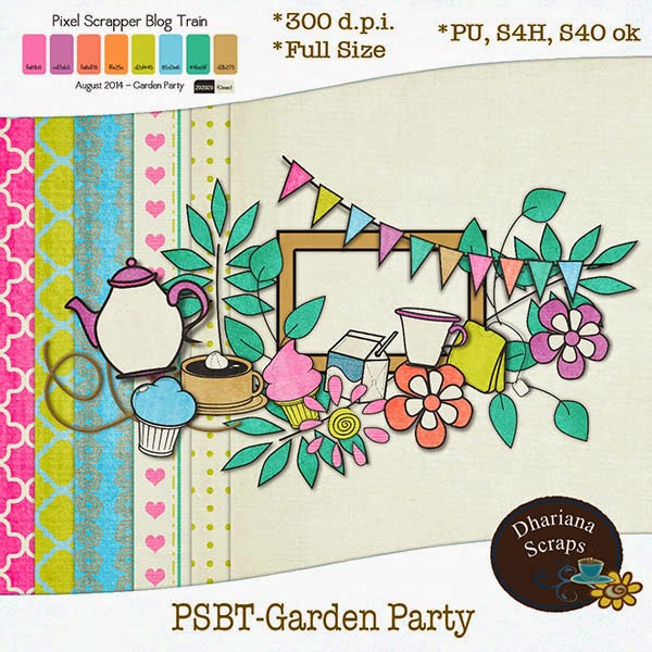 Free scrapbook "Garden Party" from Dhariana Scraps