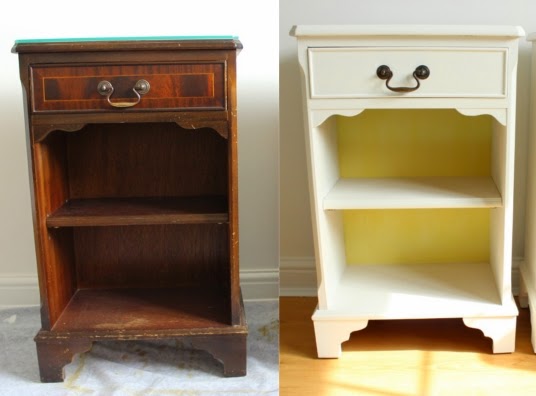 floral and feather: DIY painted bedside table makeover