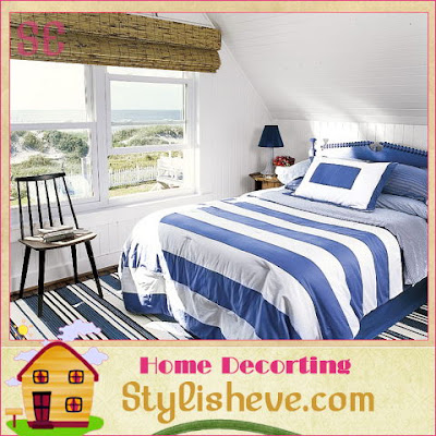Dormitorios en colores azul y blanco